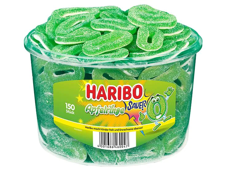 Haribo Gummibonbons Saure Apfelringe 150 Stück