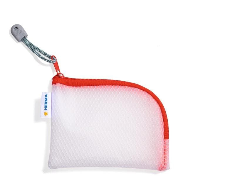 HERMA Etui Mesh Bag A7, 7.4 x 10.5 cm, Rot/Weiss