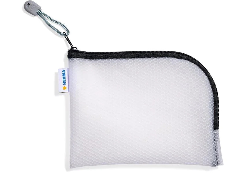 HERMA Etui Mesh Bag A6, 10.5 x 14.8 cm, Schwarz/Weiss