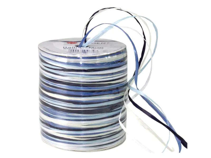 Pattberg Geschenkband Raffia Multi 50 m, Blau-Töne