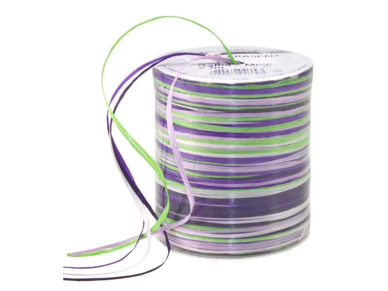 Pattberg Geschenkband Raffia Multi 50 m, Grün/Violett