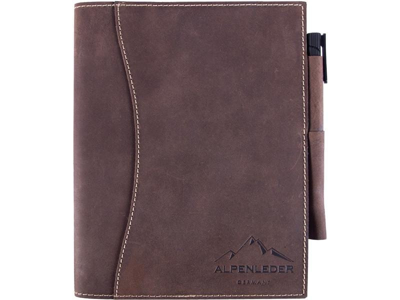 Alpenleder Notizbuch Schiller A5, liniert, Büffelleder braun