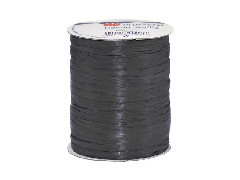 Pattberg Geschenkband Raffia Rayon 100 m, Schwarz
