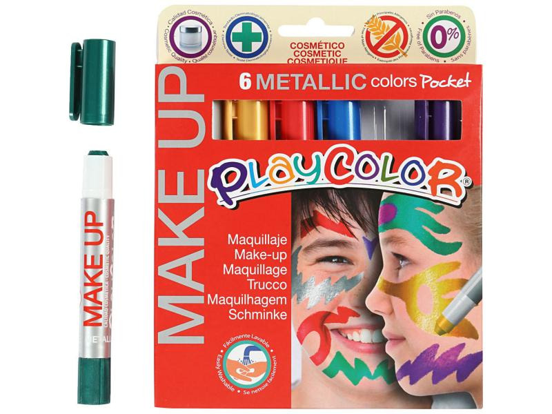 Eulenspiegel Schminkfarbe Stifte 6 Farben Metalic
