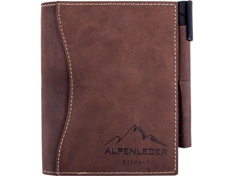 Alpenleder Notizbuch Goethe A6, liniert, Büffelleder braun