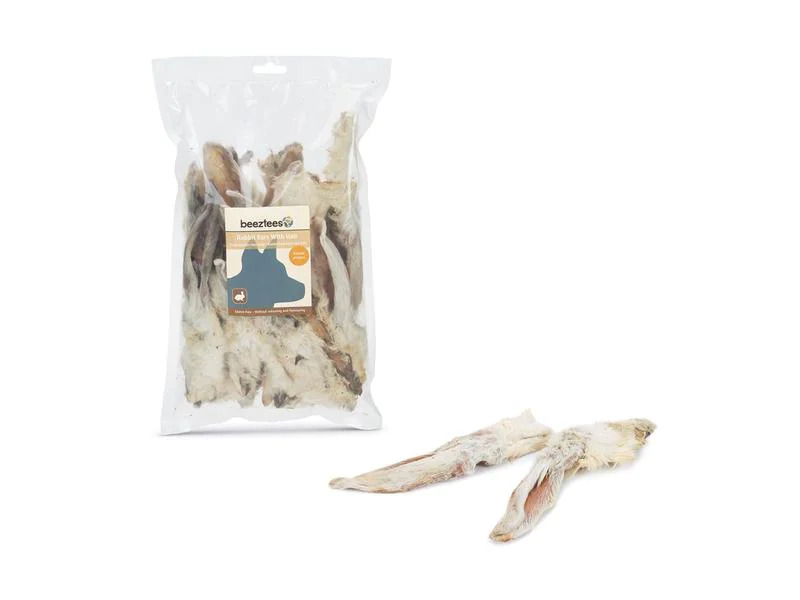 Beeztees Kausnack Kaninchenohren mit Fell, 200 g