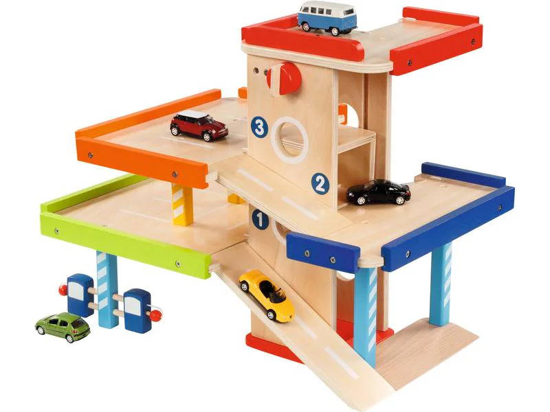Goki Spielzeuggarage Parkhaus aus Holz