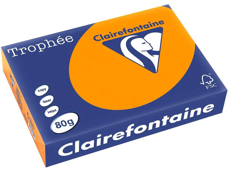 Clairefontaine Kopierpapier Trophée A4, 80 g/m², Korallenrot, 500 Blatt
