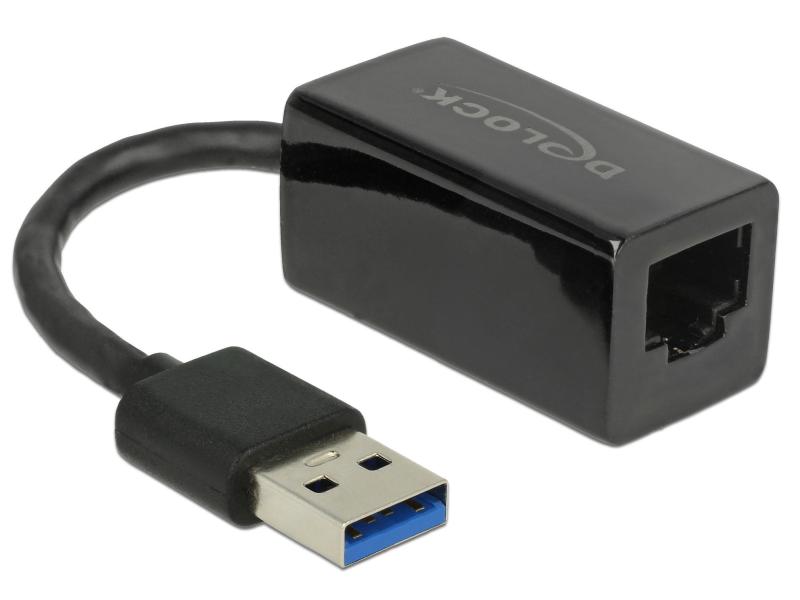 Delock Netzwerk-Adapter USB-A - RJ45 1Gbps, Schwarz