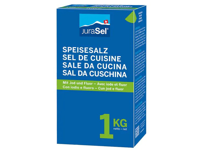 Schweizer Salinen Speisesalz mit Jod und Fluor 1 kg