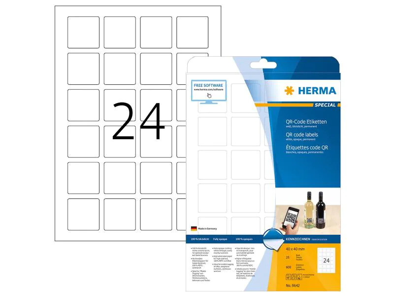 HERMA Universal-Etiketten QR-Code 9642 40 x 40 mm
