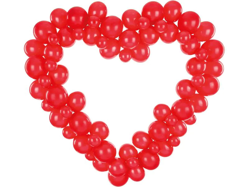 Partydeco Luftballon Herz Rot, 166 x 160 cm, 68 Ballons
