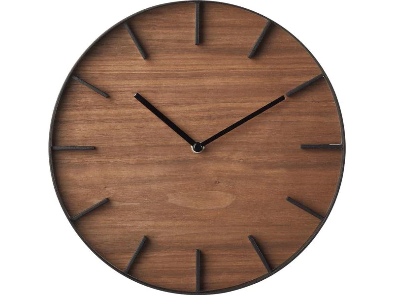 Yamazaki Wanduhr Rin Ø  26.5 cm, Braun/Schwarz