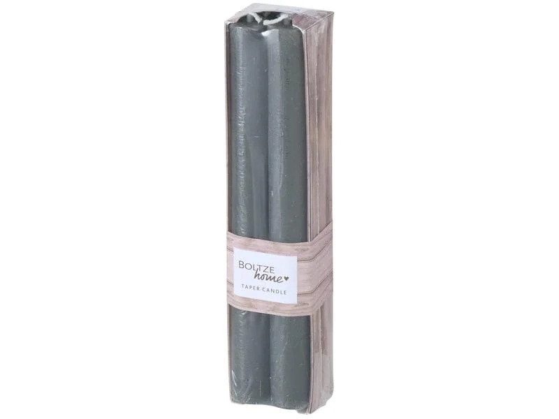 Boltze Stabkerze Melia 20 cm, Grau, 4 Stück