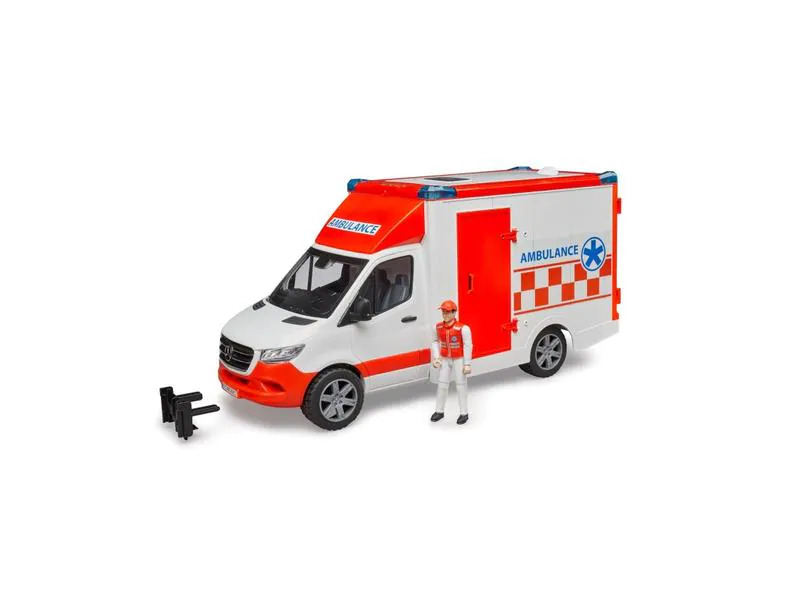 Bruder Spielwaren Rettungsfahrzeug MB Sprinter Ambulanz mit Fahrer
