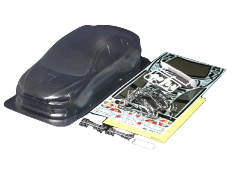 Tamiya Karosserie Mitsubishi Lancer Evo X, unlackiert, 190 mm, 1:10