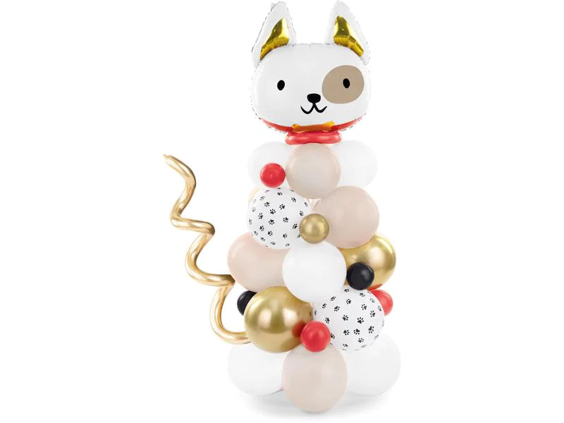 Partydeco Luftballon Hund Gold/Weiss, 83 x 140 cm, 13-teilig
