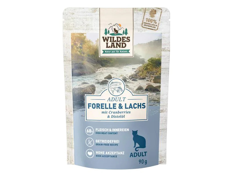 Wildes Land Nassfutter Adult Forelle &amp; Lachs 90 g