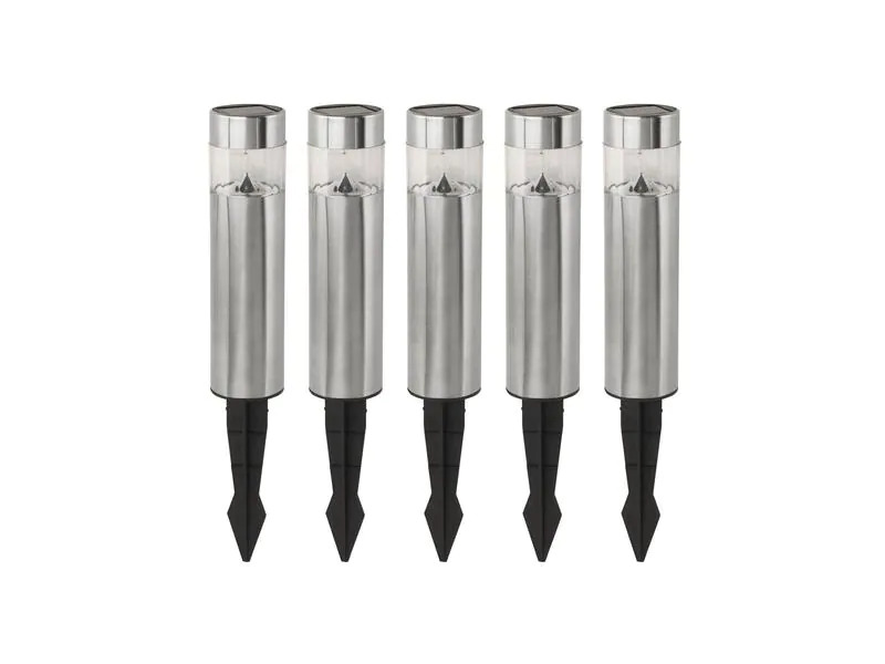 EGLO Leuchten Gartenlicht Solar, 5er-Set, Silber