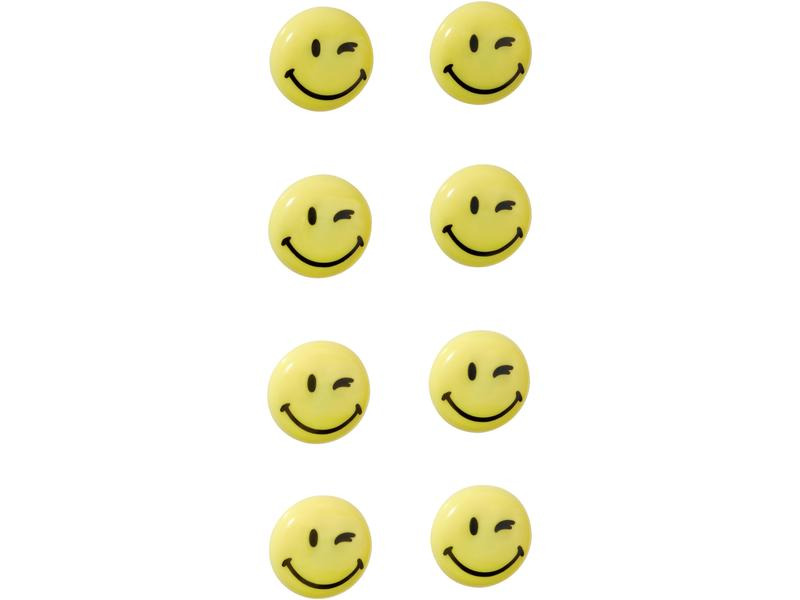 Franken Haftmagnet Happy Ø 20 mm, 8 Stück, Gelb