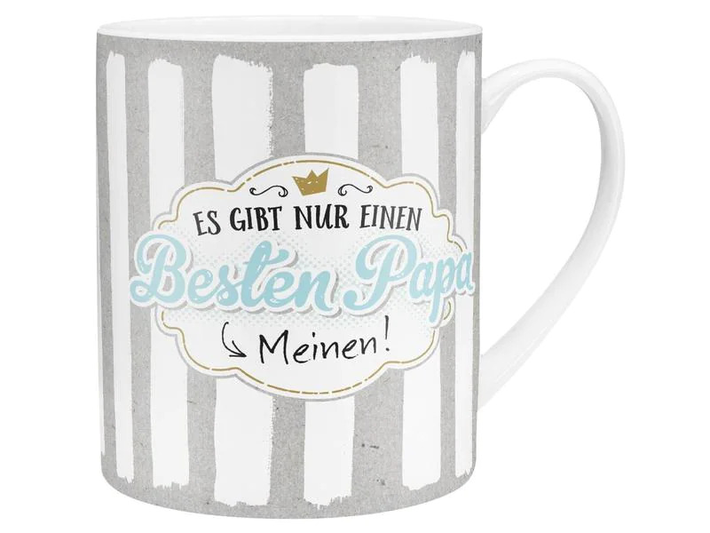Sheepworld Universaltasse Besten Papa 600 ml, 1 Stück, Hellgrau/Weiss