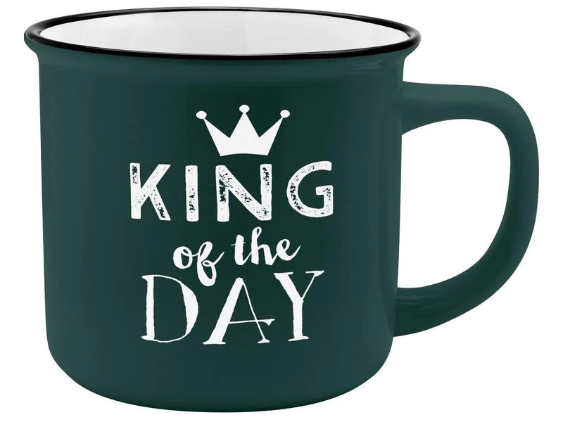 Sheepworld Universaltasse King of the Day 350 ml, 1 Stück, Dunkelgrün