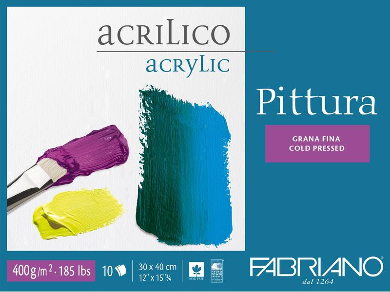 Fabriano Malblock Pittura 30 x 40 cm, Acryl, 10 Blatt