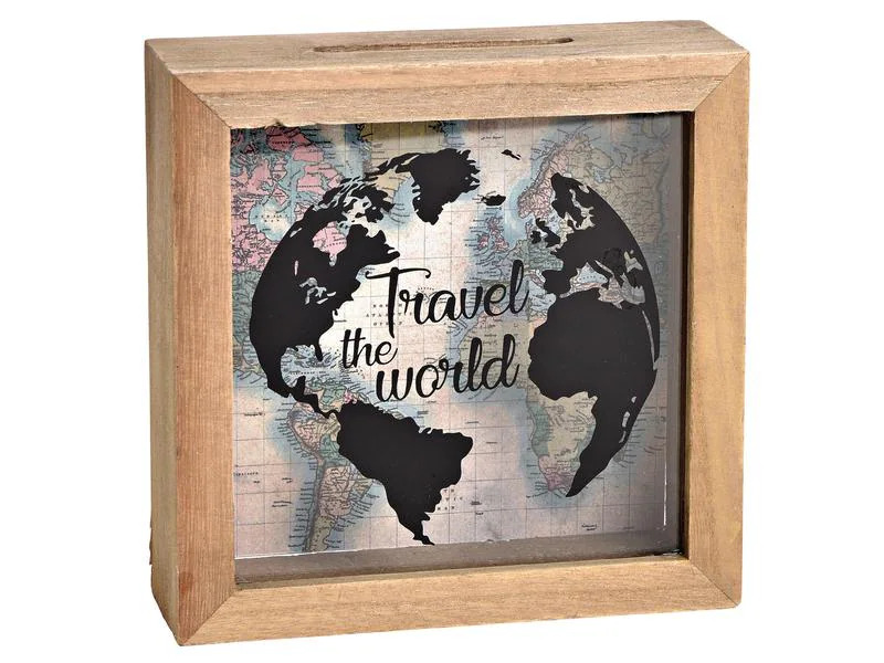 G. Wurm Spardose Travel the world 5 x 15 x 15 cm