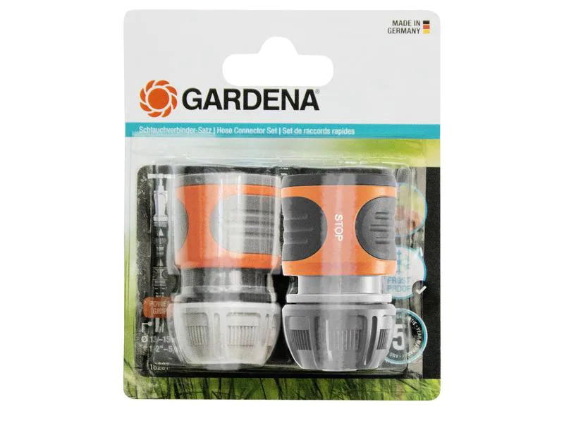 Gardena Schlauchkupplung Zweier-Satz, 13 mm (1/2) &amp; 15 mm (5/8)