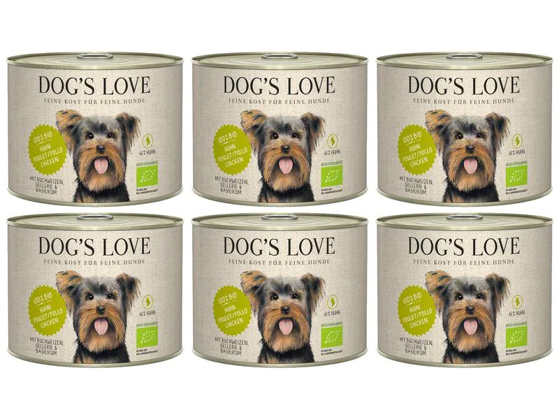 Dog's Love Nassfutter BIO Adult Huhn, 6 x 200 g