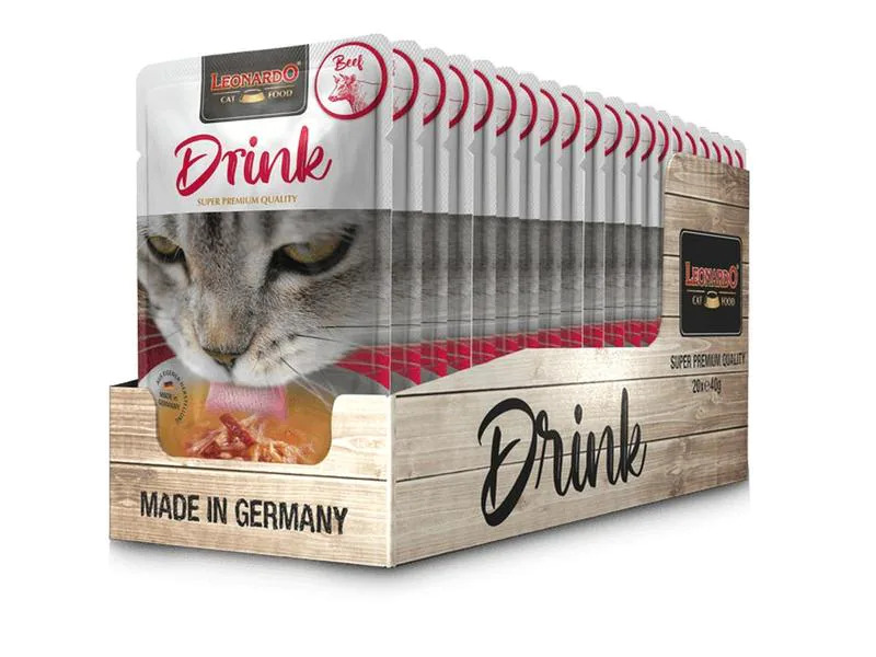 Leonardo Cat Food Katzen-Snack Drink Rind, 20 x 40 g