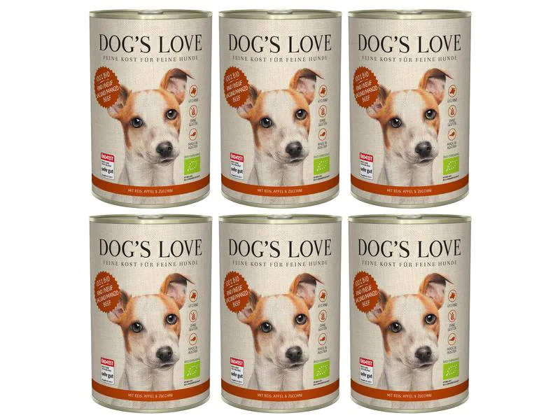 Dog's Love Nassfutter BIO Adult Rind, 6 x 400 g
