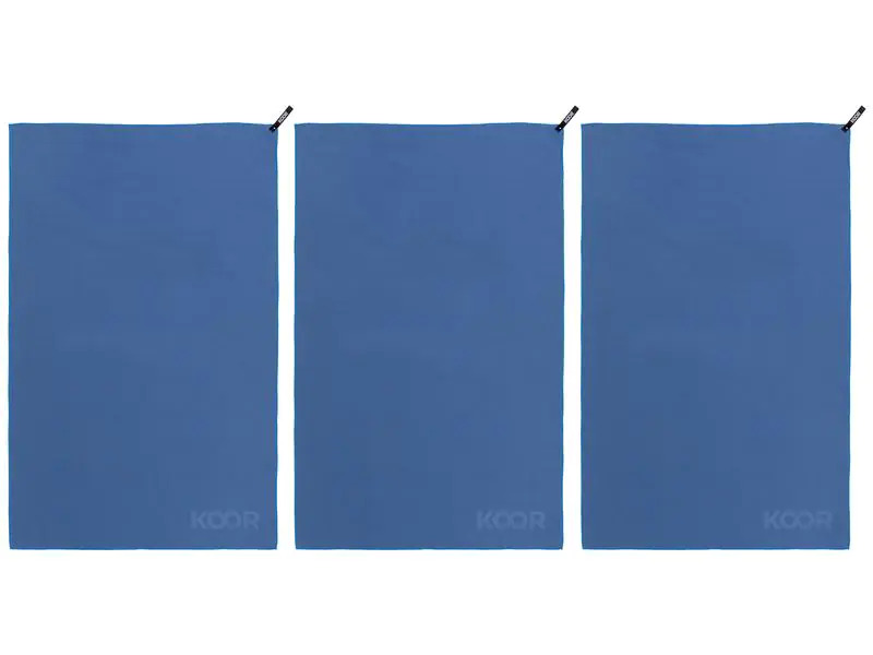 KOOR Badetuch Silva Onda Blu 3er-Pack M 55 x 90 cm