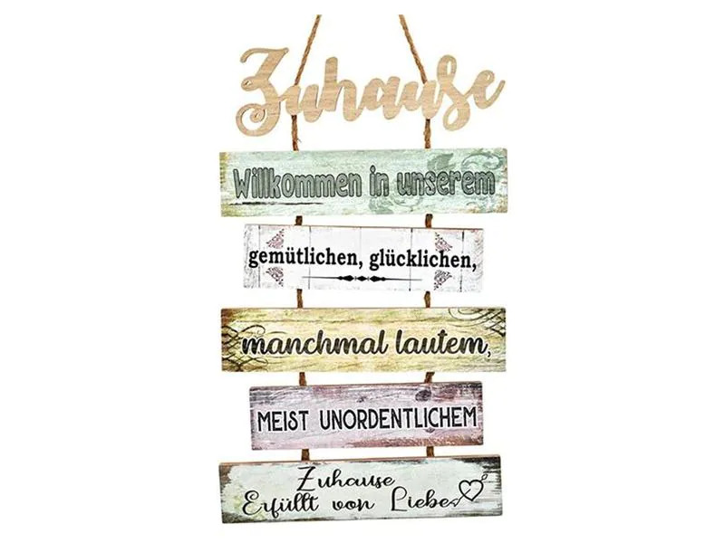 G. Wurm Schild Zuhause 32 x 53 cm, Holz