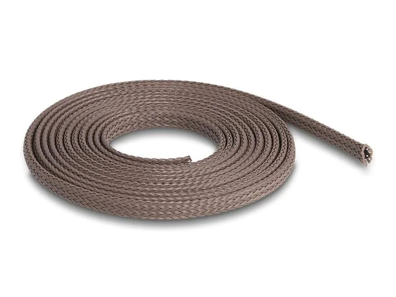 Delock Geflechtschlauch nagerfest, 2 m x 6 mm Braun