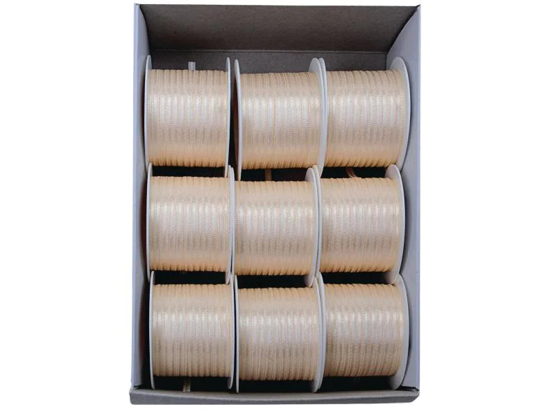 GOLDINA Satinband 3 mm x 10 m, 1 Stück, Beige