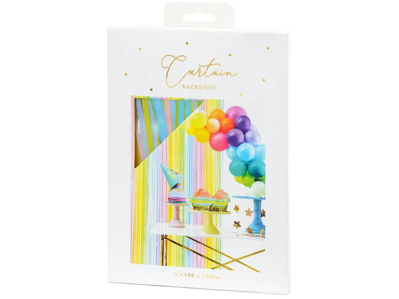 Partydeco Partyaccessoire Vorhang 100 x 195, Mehrfarbig