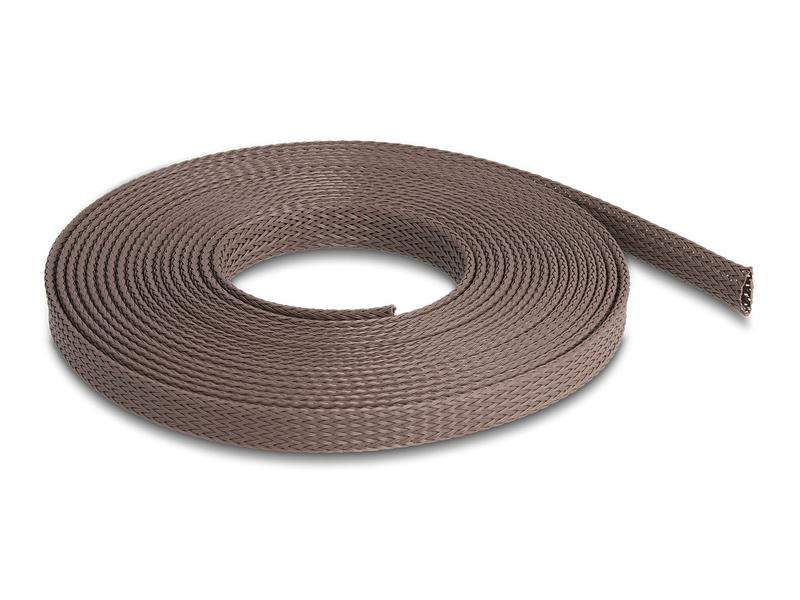 Delock Geflechtschlauch nagerfest, 5 m x 12 mm Braun