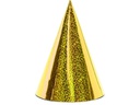 Partydeco Partyhüte holografisch Gold, 16 x 10 cm, 6 Stück