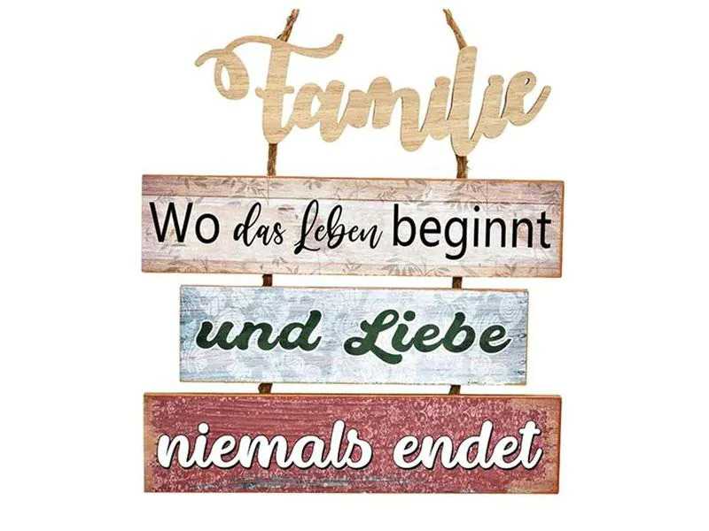 G. Wurm Schild Familie 33 x 36 cm, Holz