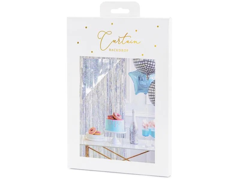 Partydeco Partyaccessoire Vorhang 90 x 250 cm, Rosa/Silber