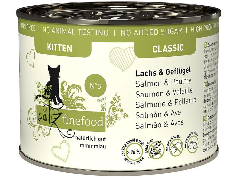 catz finefood Nassfutter Kitten No.05 Lachs &amp; Geflügel, 6 x 200 g