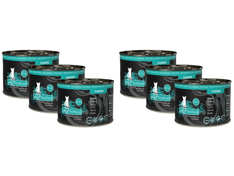 catz finefood Nassfutter Purrrr No.121 Hirsch, 6 x 200 g