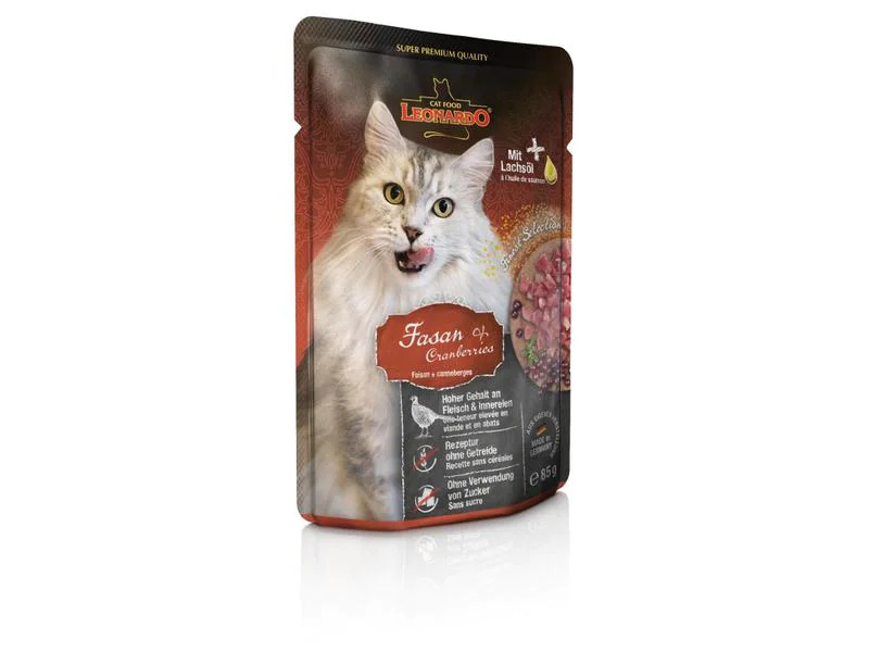 Leonardo Cat Food Nassfutter Fasan &amp; Cranberries, 85 g