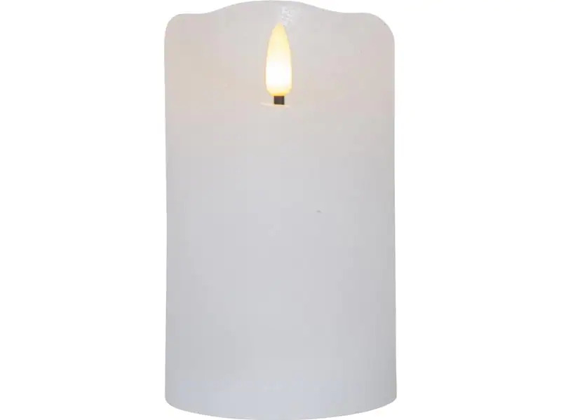Star Trading LED-Kerze Flamme Rustic, Ø 7.5 x 12.5 cm, Weiss