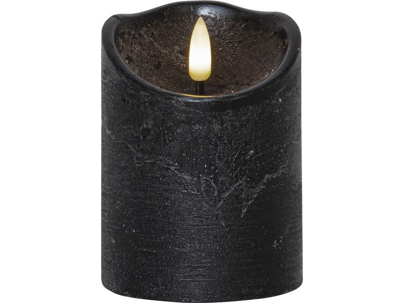 Star Trading LED-Kerze Flamme Rustic, Ø 7.5 x 10 cm, Schwarz