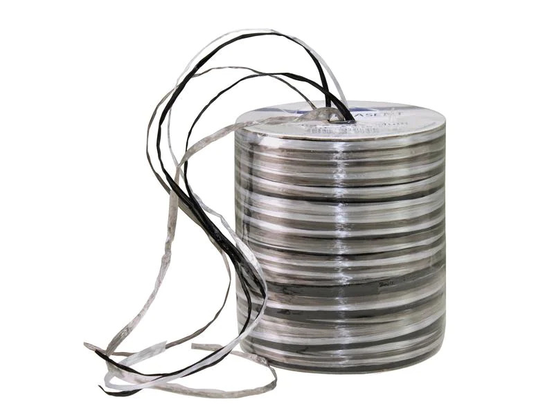 Pattberg Geschenkband Raffia Pearl 50 m, Grau/Weiss/Schwarz