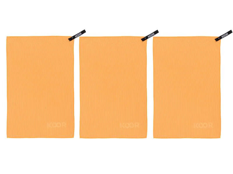 KOOR Handtuch Silva Onda Arancia 3er-Pack S 35 x 55 cm