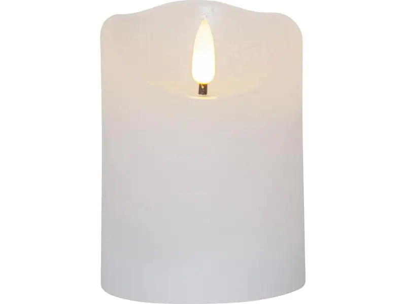 Star Trading LED-Kerze Flamme Rustic, Ø 7.5 x 10 cm, Weiss