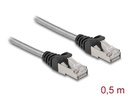 Delock Patchkabel mit Metallmantel Cat 6A, U/FTP, 0.5 m, Silber